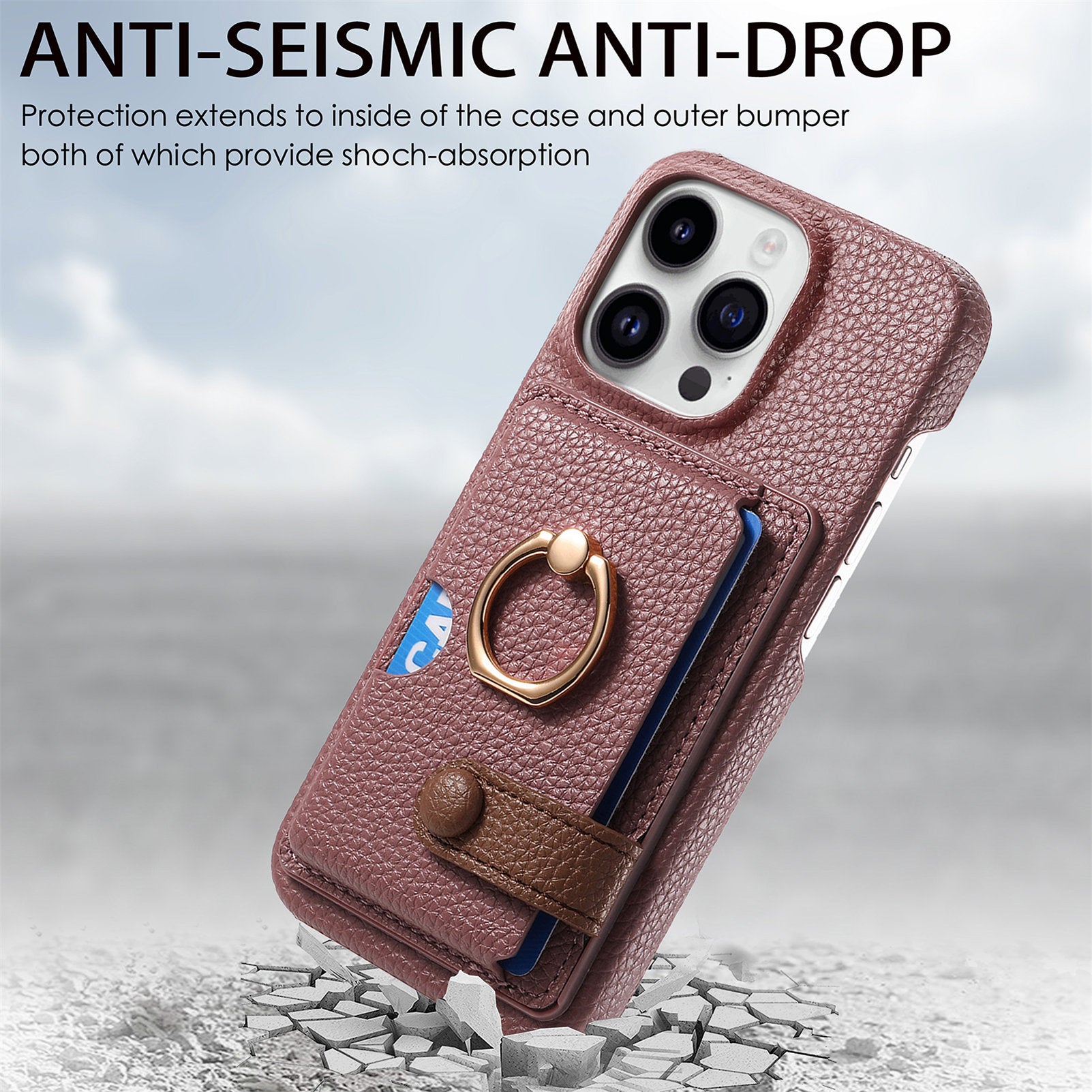 Y2 For iPhone 14 Pro Max Card Slot Case Kickstand PU+PC+TPU Phone Cover Y2 For iPhone 14 Pro Max Card Slot Case Kickstand PU+PC+TPU Phone Cover